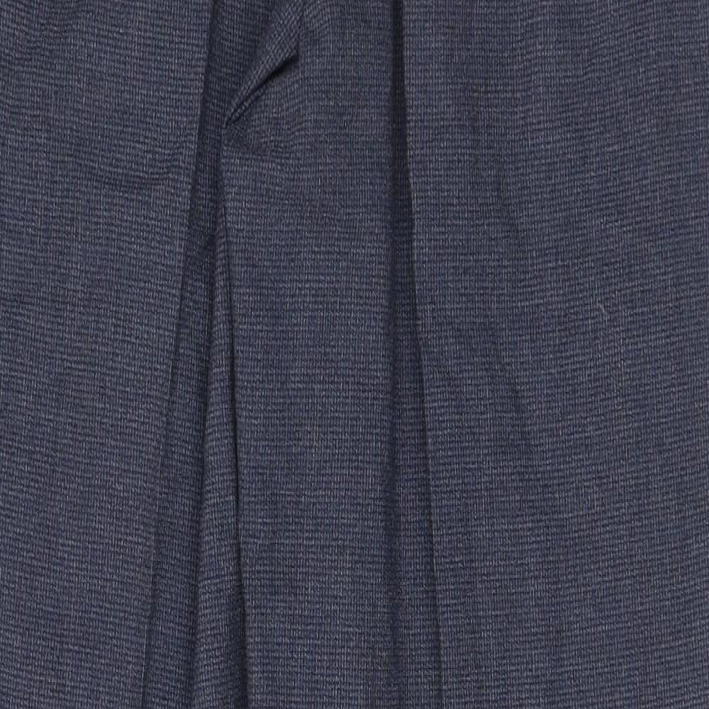 Marks & Spencer Mens Blue Polyester Dress Pants Trousers Size 32 in Regular Hook & Eye