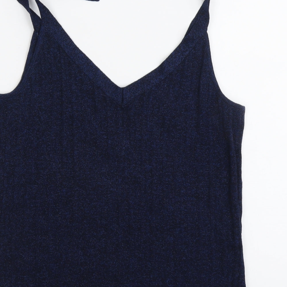 NEXT Womens Blue Cotton Basic Tank Size 12 V-Neck