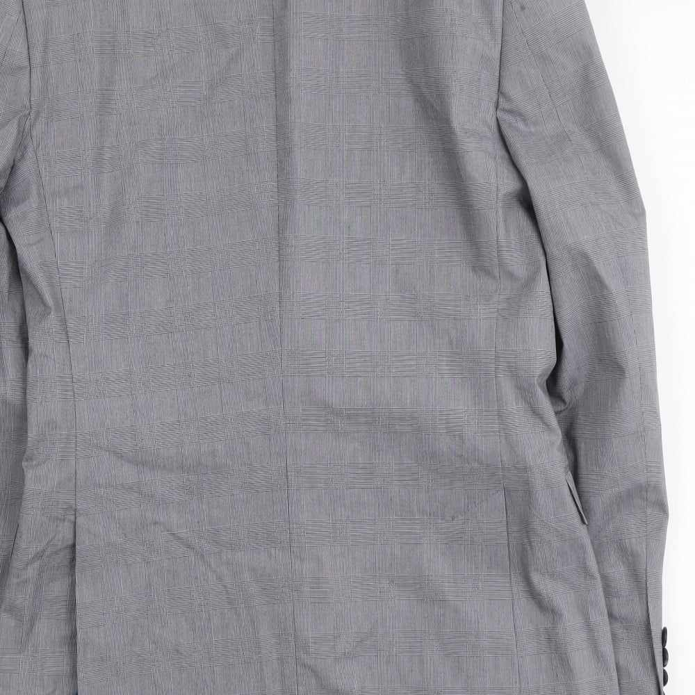 French Connection Mens Grey Plaid Polyester Jacket Suit Jacket Size M Regular