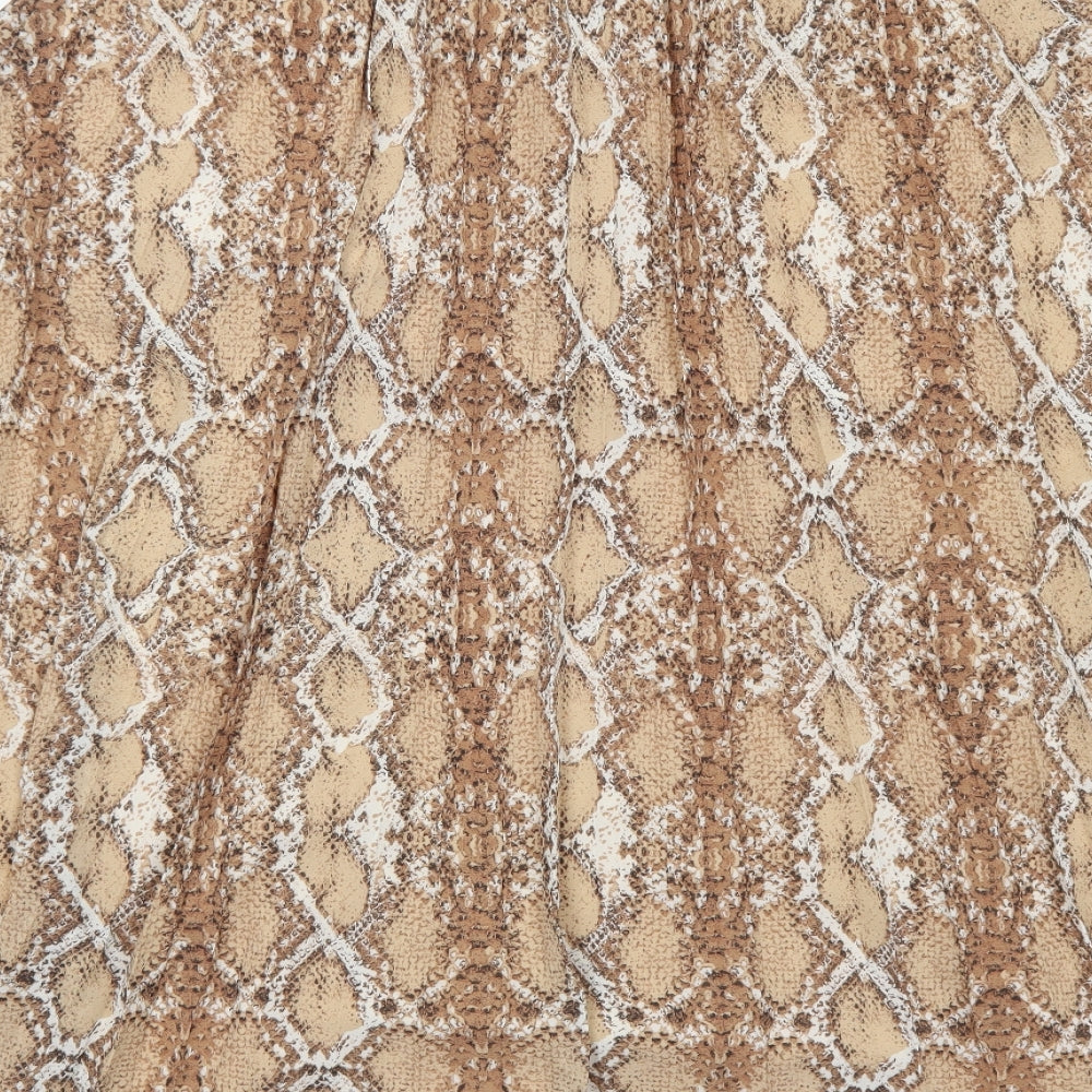 Marks & Spencer Womens Brown Animal Print Polyester Swing Skirt Size 18 - Snakeskin Pattern
