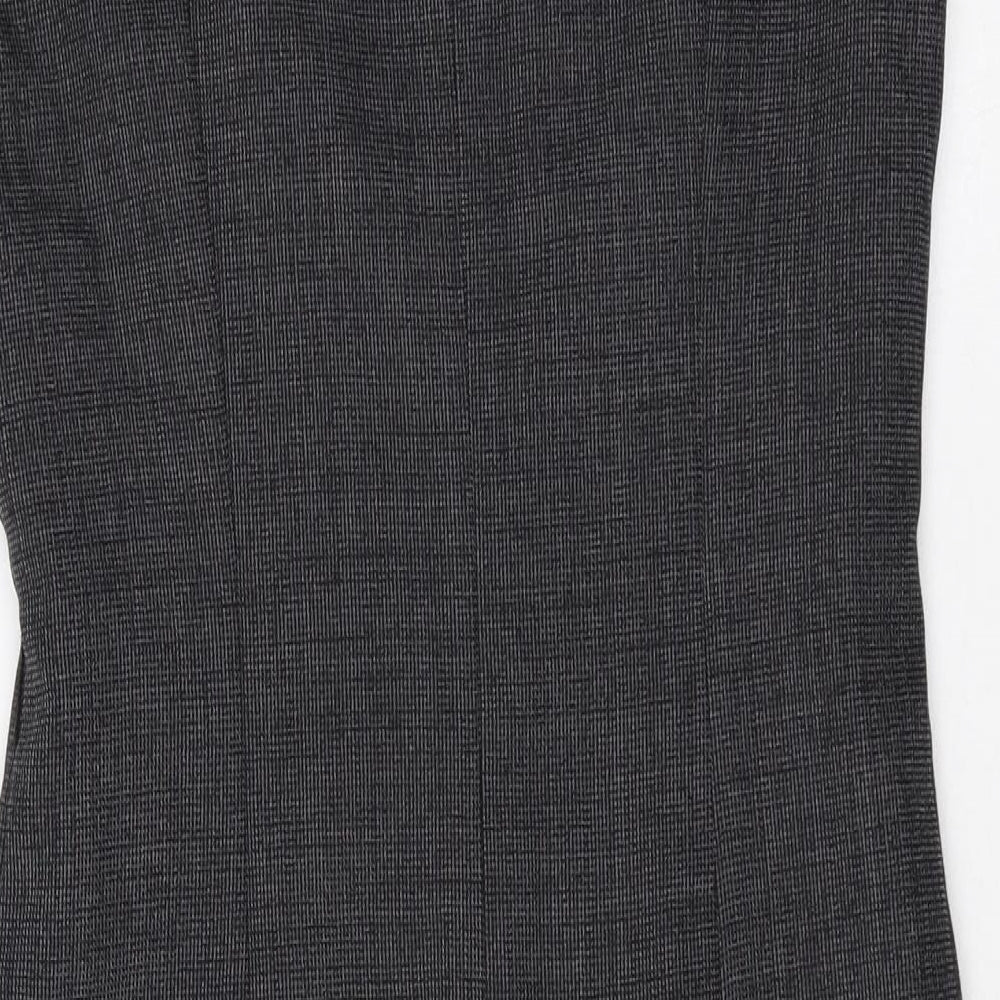 Preworn Womens Grey Polyester A-Line Size 10 Round Neck Zip