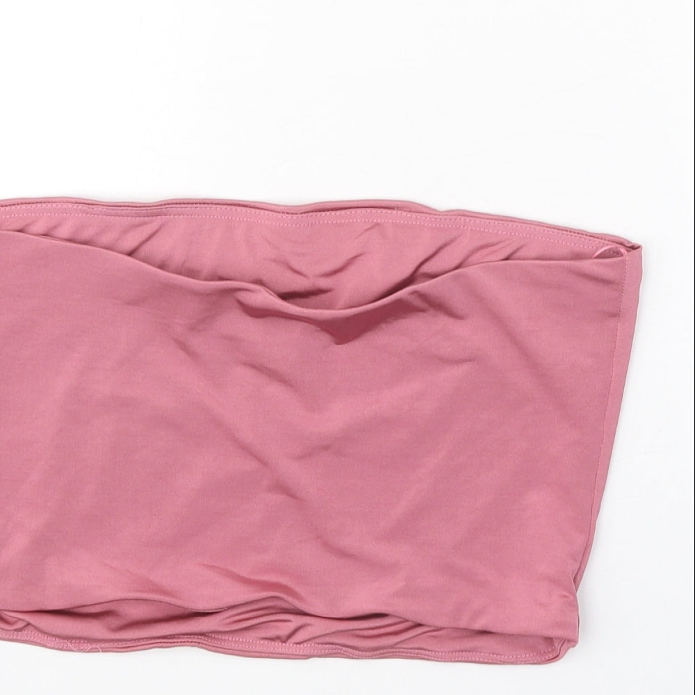 Monsoon Womens Pink Polyester Cropped Tank Size 16 Off the Shoulder