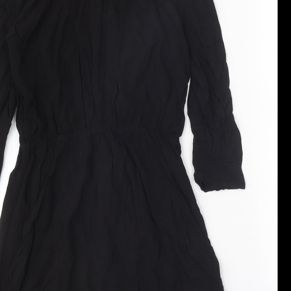 Divided Womens Black Viscose Kaftan Size 12 V-Neck Pullover