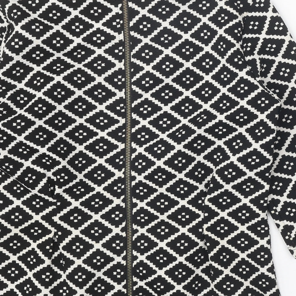 Beloved Womens Black Geometric Polyester Basic Blouse Size M Scoop Neck