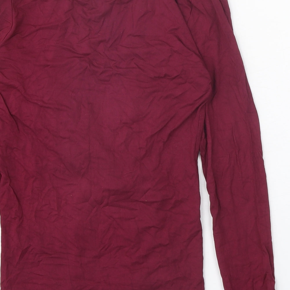 Spirit Womens Red Viscose Basic Blouse Size XS V-Neck