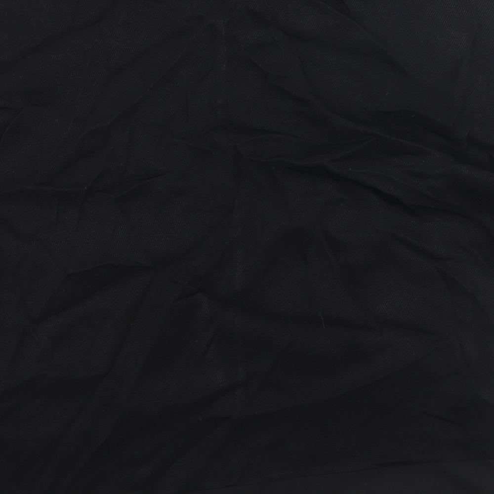 River Island Womens Black Polyester Basic T-Shirt Size 8 Scoop Neck - Chiffon Hem
