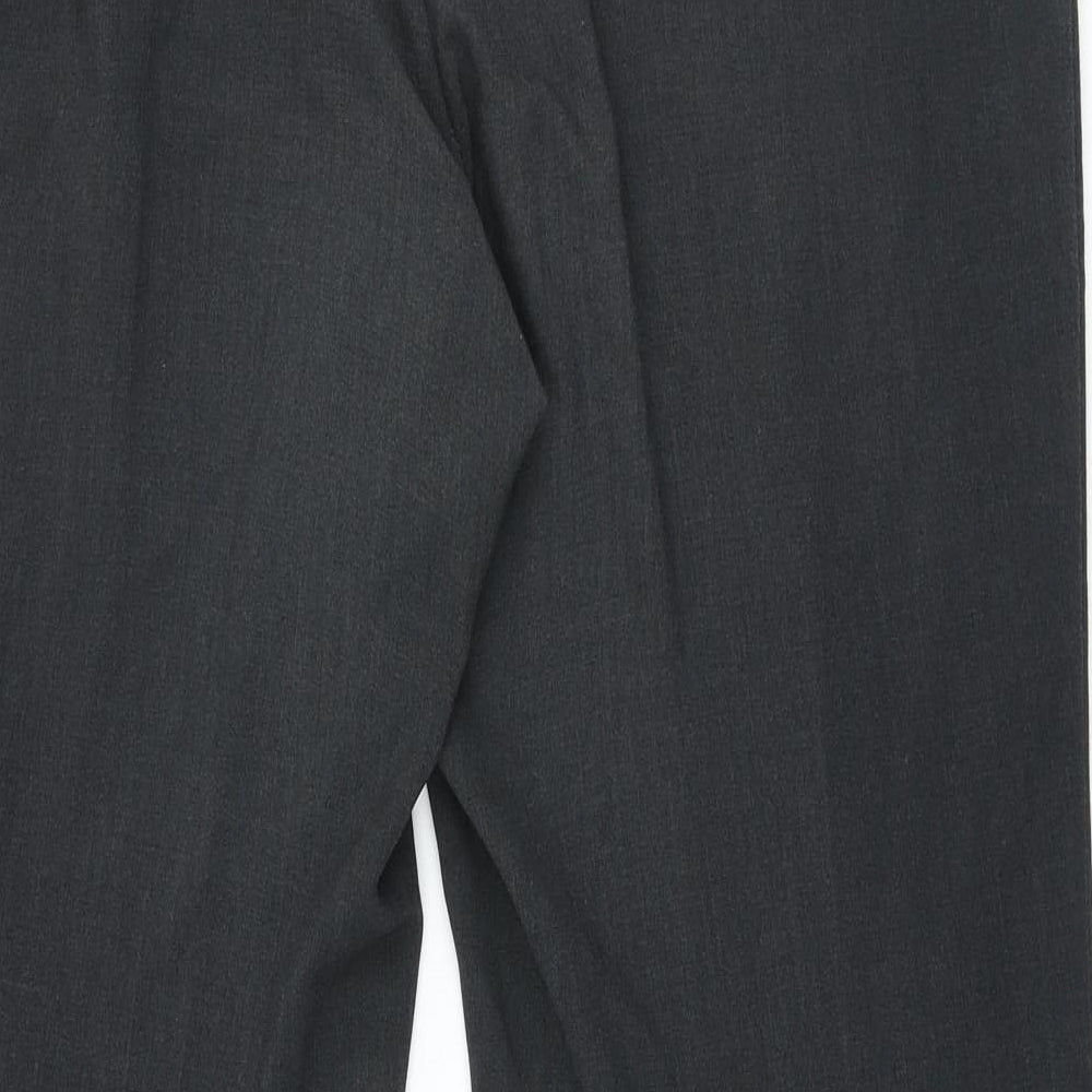 Marks and Spencer Womens Grey Polyester Dress Pants Trousers Size 16 Regular Zip