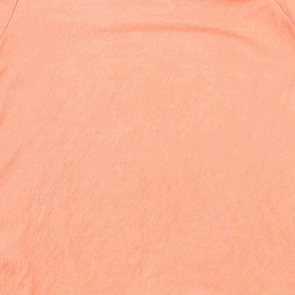 Marks & Spencer Womens Orange Polyester Basic Blouse Size 12 Boat Neck