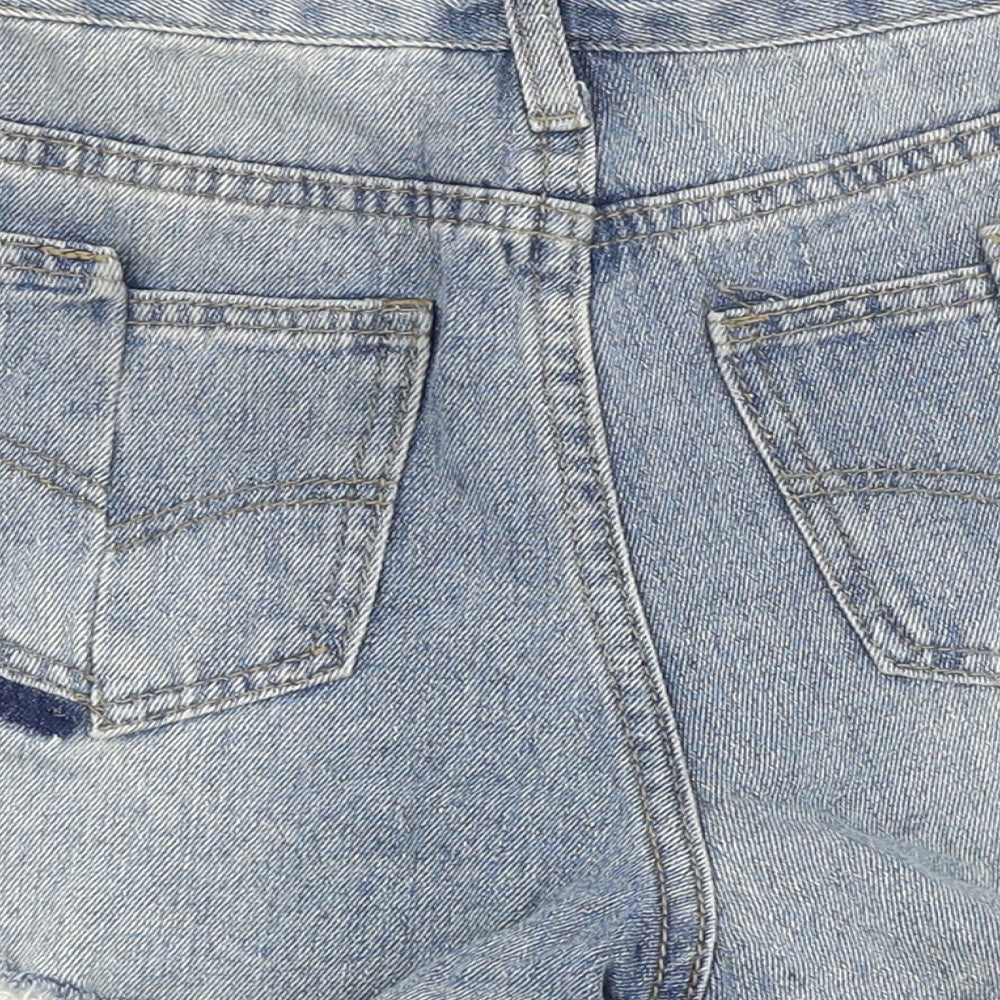 Preworn Womens Blue 100% Cotton Boyfriend Shorts Size S Regular Zip