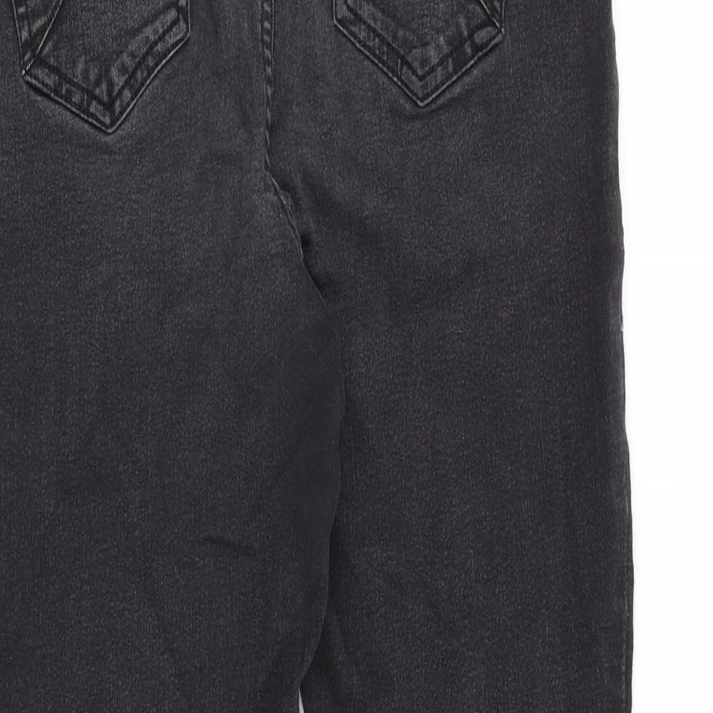 Marks & Spencer Womens Black Cotton Skinny Jeans Size 30 in Slim Zip