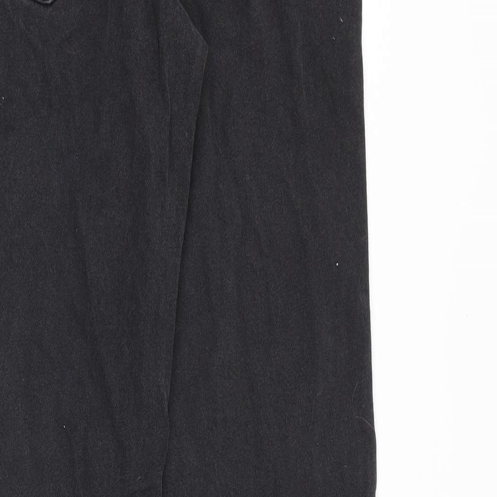Denim & Co. Womens Black Cotton Straight Jeans Size 6 Regular Zip