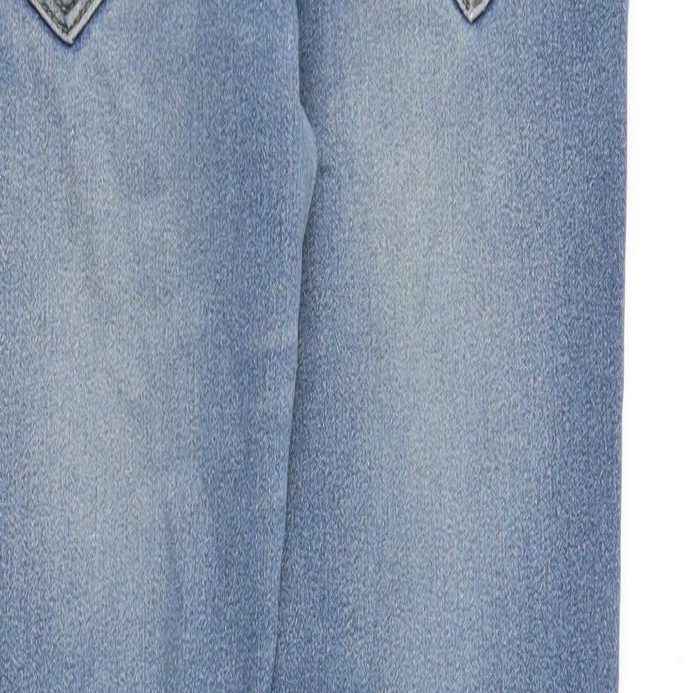 Boohoo Mens Blue Cotton Skinny Jeans Size 30 in Slim Zip