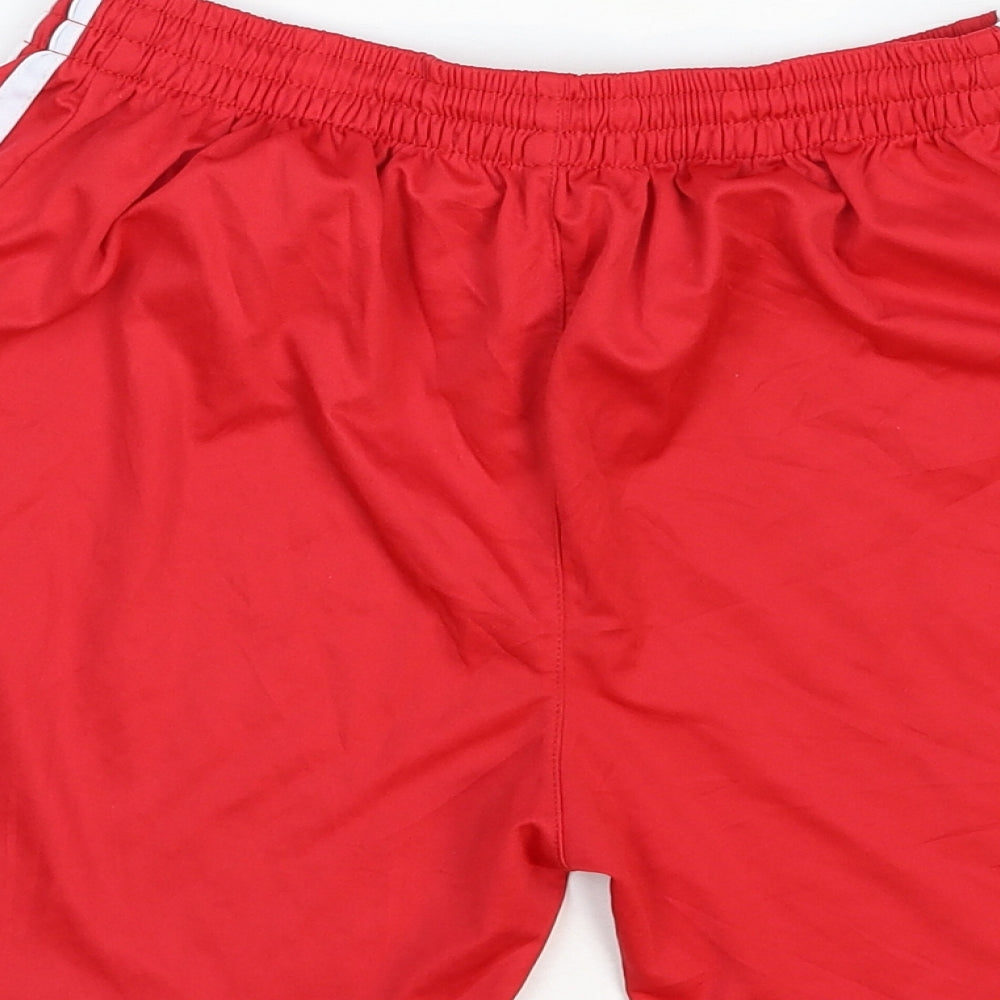 Preworn Womens Red Polyester Sweat Shorts Size L Regular Pull On
