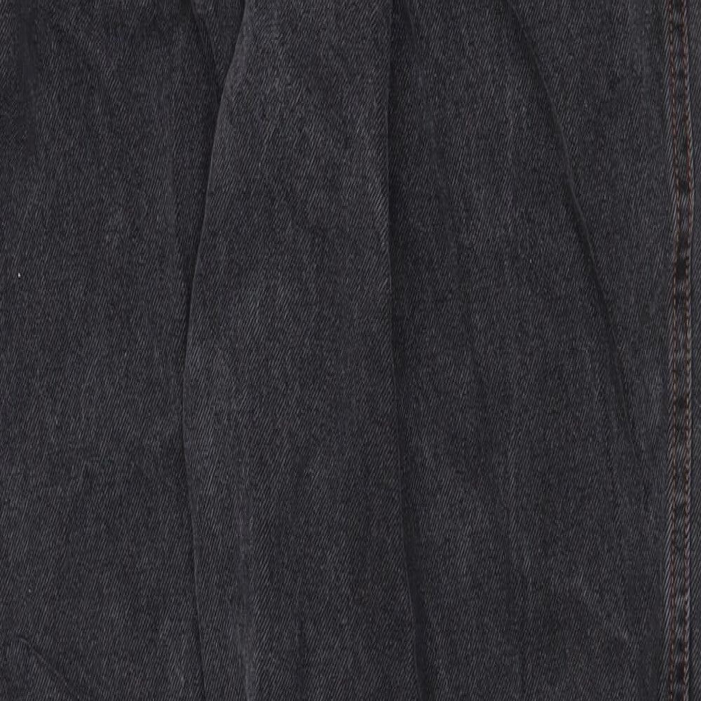 Preworn Womens Grey Cotton Straight Jeans Size 10 Regular Zip - Bird Detail