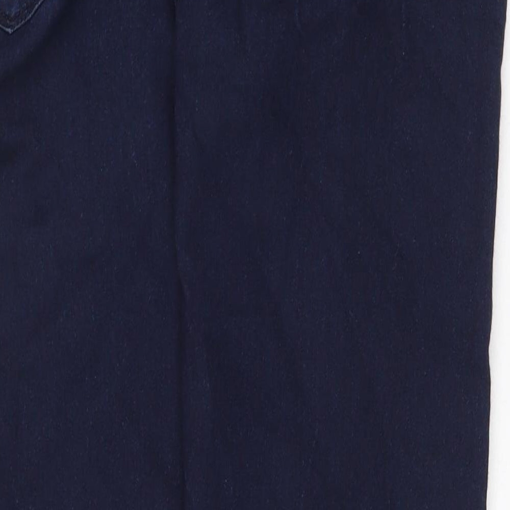 Marks & Spencer Womens Blue Cotton Straight Jeans Size 10 Regular Zip