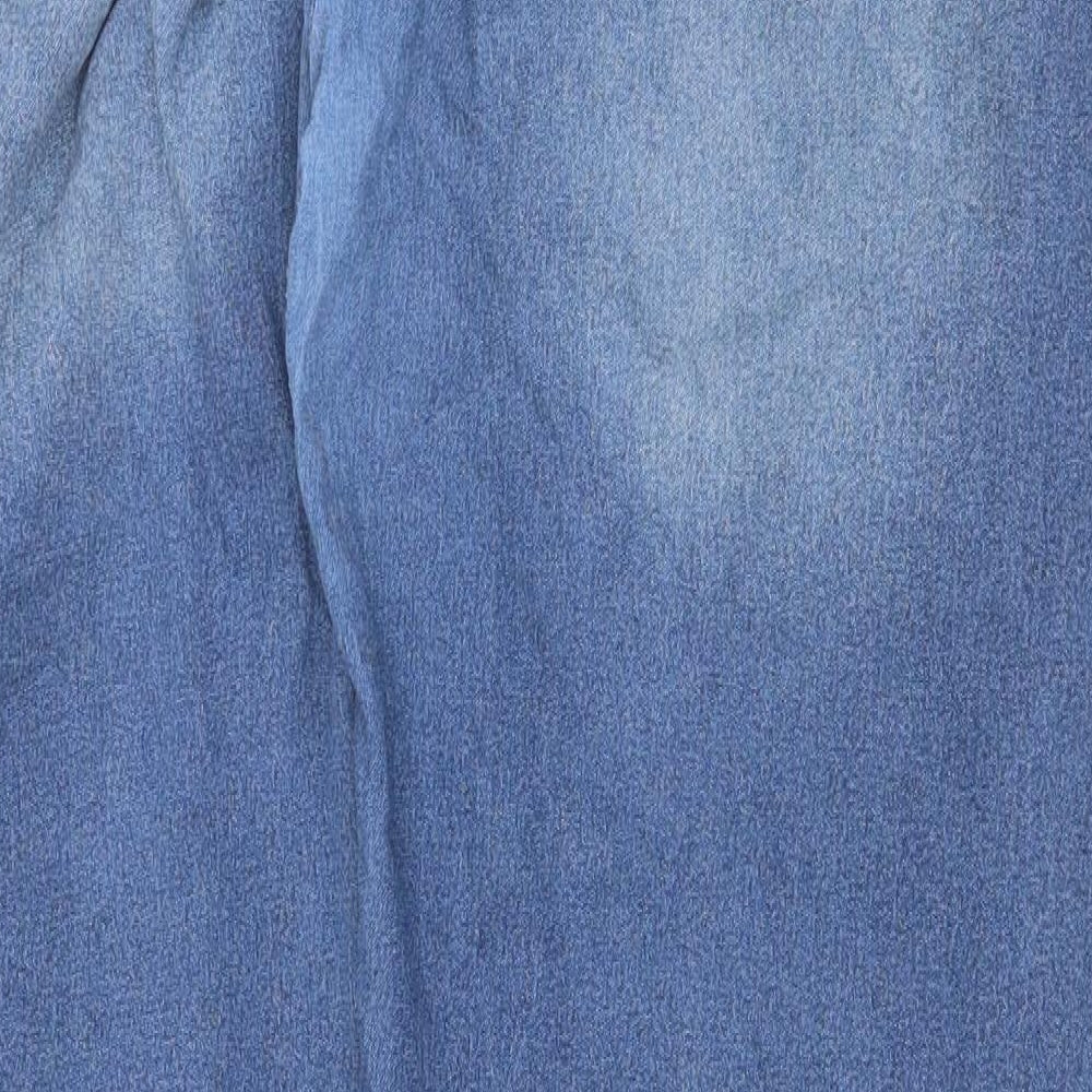 Preworn Womens Blue Cotton Straight Jeans Size 3XL Regular Tie