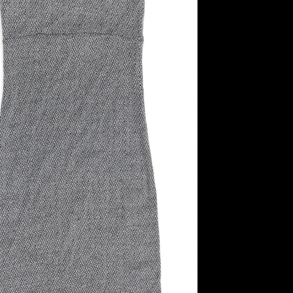 Miss Selfridge Womens Grey Geometric Polyester Shift Size 6 Round Neck Pullover