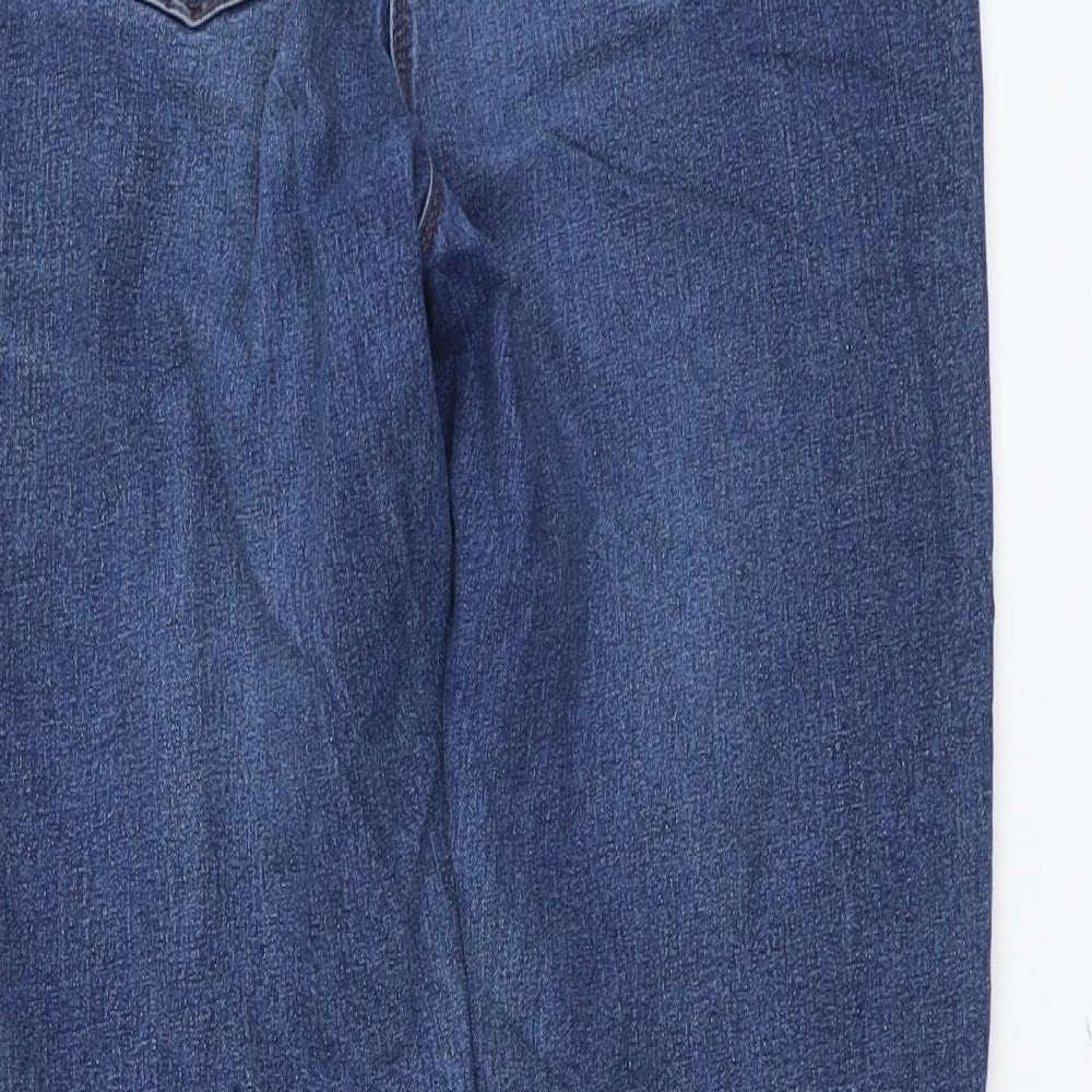 Papaya Womens Blue Cotton Skinny Jeans Size 10 L27 in Regular Button