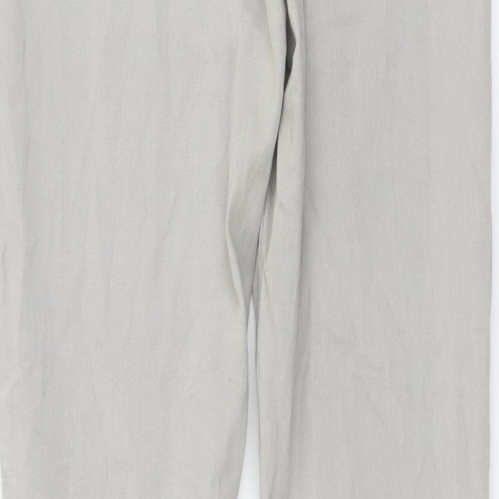 Marks & Spencer Womens Grey Cotton Skinny Jeans Size 12 L27 in Regular Button