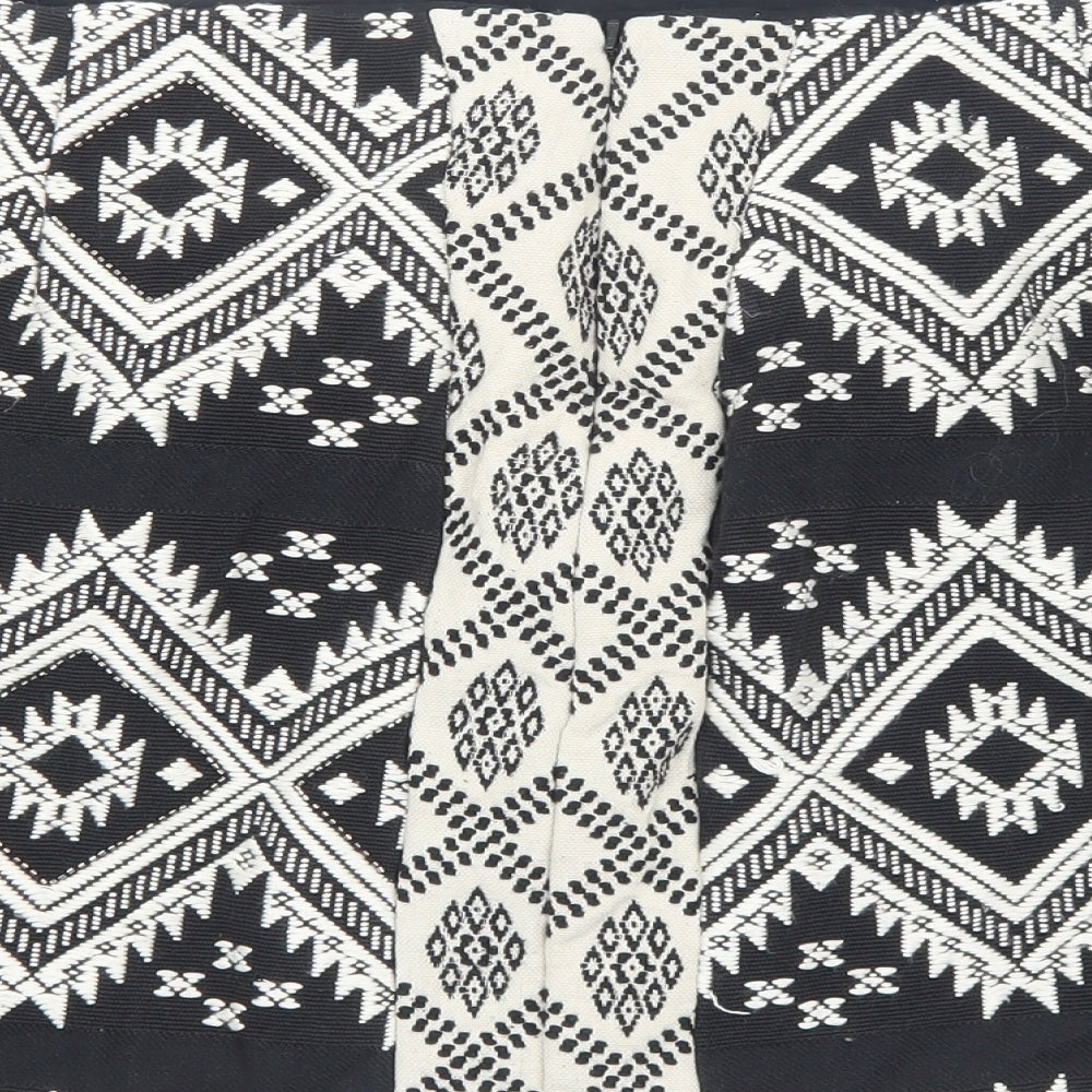 Marks & Spencer Womens Black Geometric Cotton Bandage Skirt Size 18 Zip
