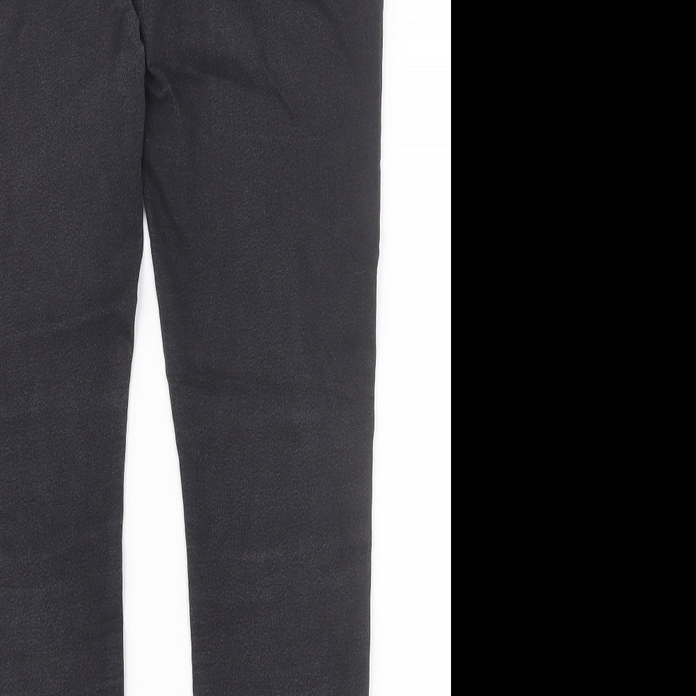 Marks & Spencer Womens Black Cotton Skinny Jeans Size 12 Slim Button