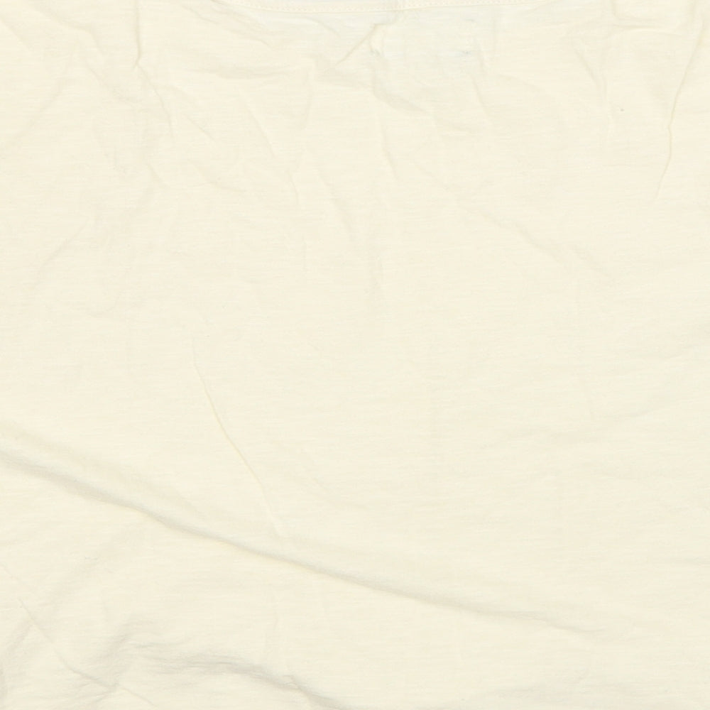 NEXT Womens Ivory Cotton Basic T-Shirt Size 14 Round Neck