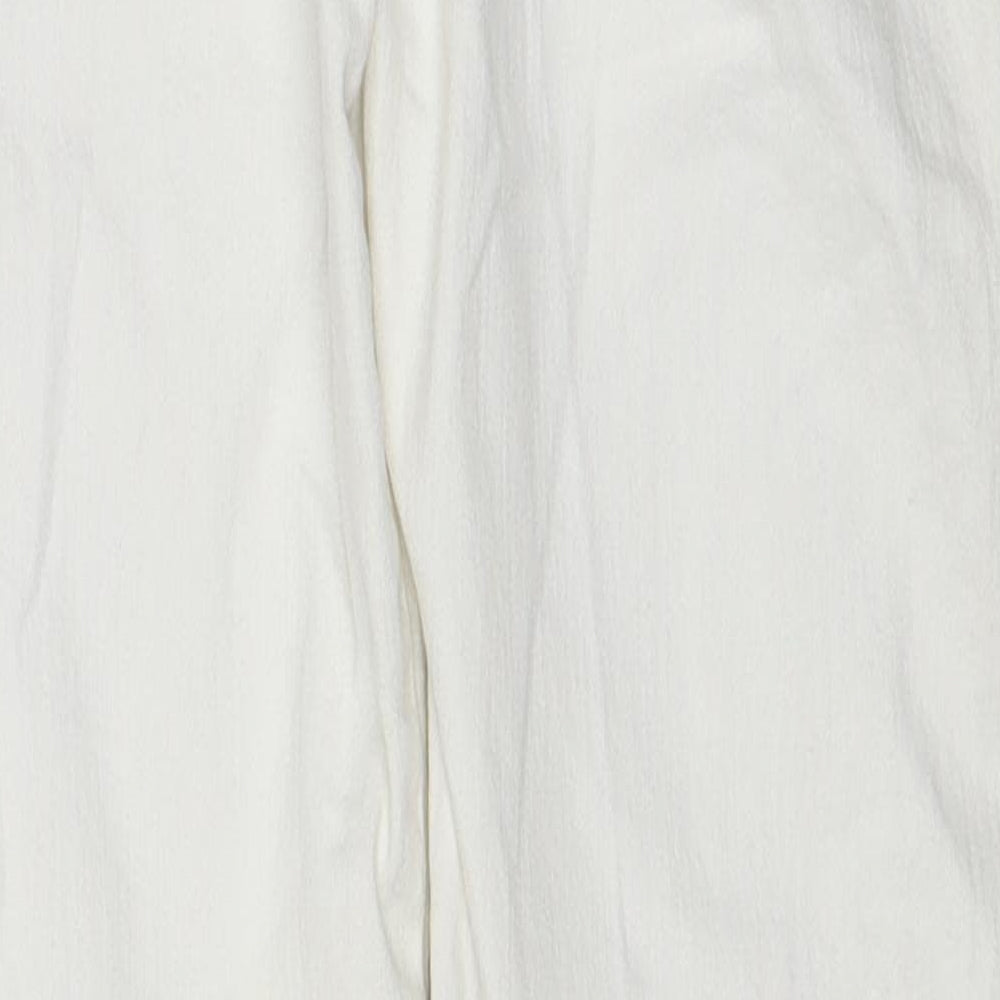 H&M Womens White Cotton Skinny Jeans Size 28 Regular Zip