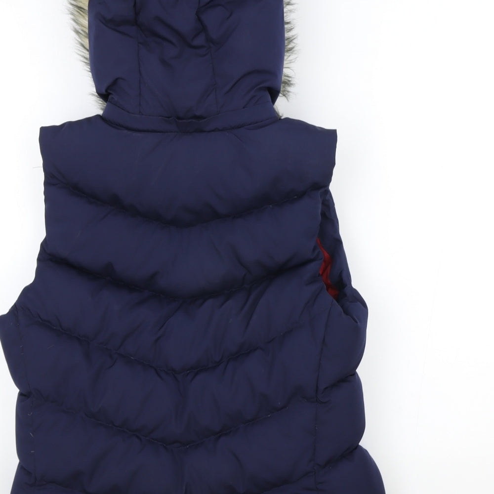 Gap Womens Blue Quilted Waistcoat Size M Zip