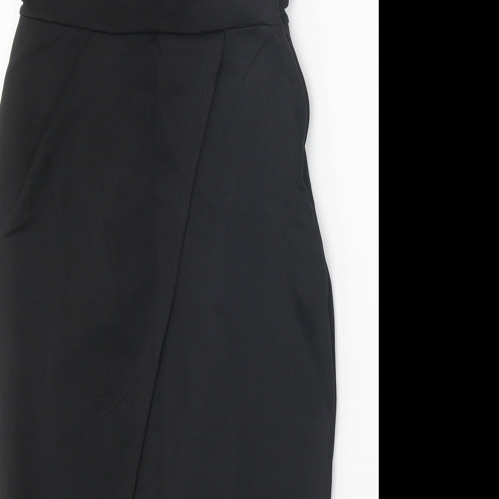 Preworn Womens Black Cotton Shift Size L Off the Shoulder Zip