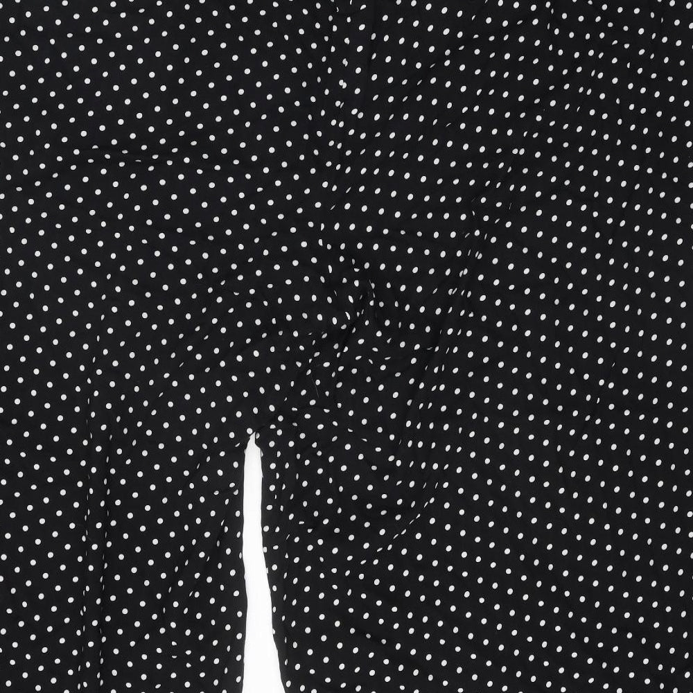 essence Womens Black Polka Dot Viscose Trousers Size 32 Regular
