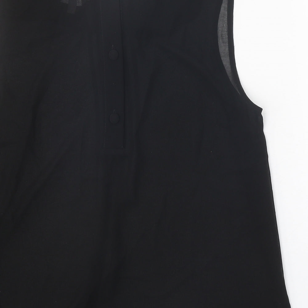 Limited Womens Black Polyester Basic Tank Size 14 Scoop Neck