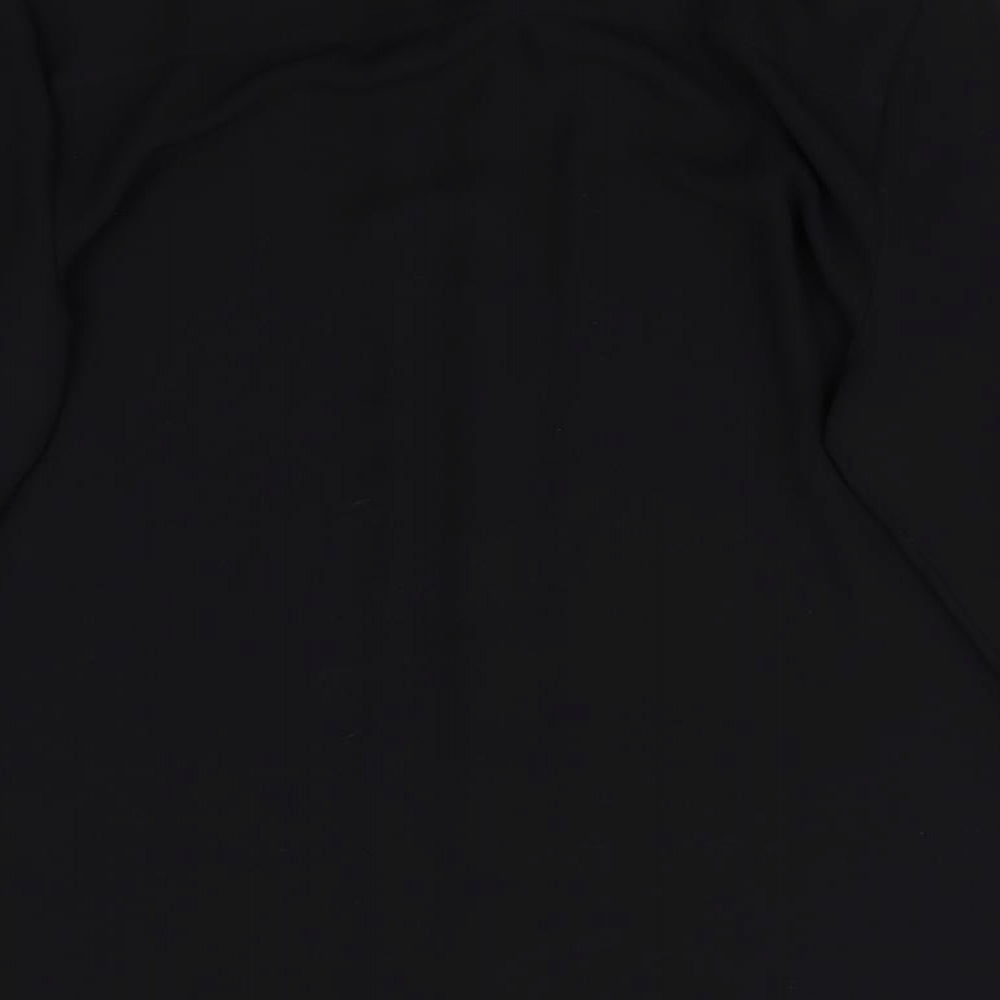 Wallis Womens Black Polyester Basic Button-Up Size 8 Collared - Embellished Neckline