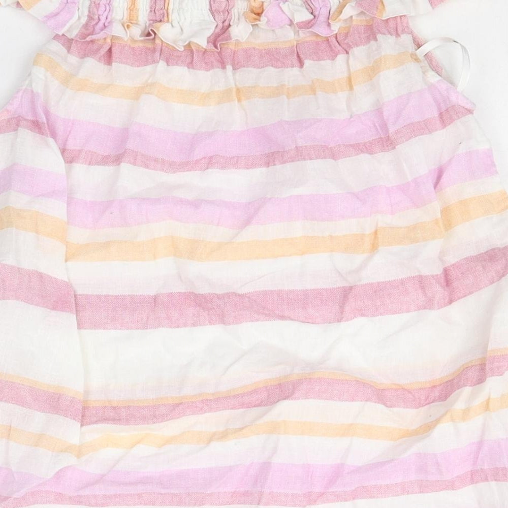 VERO MODA Womens Multicoloured Striped Cotton Basic Tank Size XS Off the Shoulder - Bardot