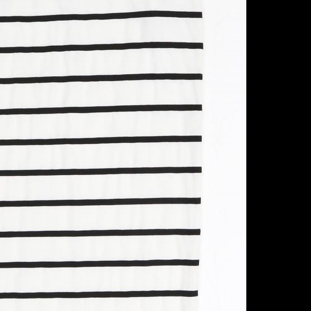 ODEL Womens White Striped Polyester Straight & Pencil Skirt Size 8 Drawstring