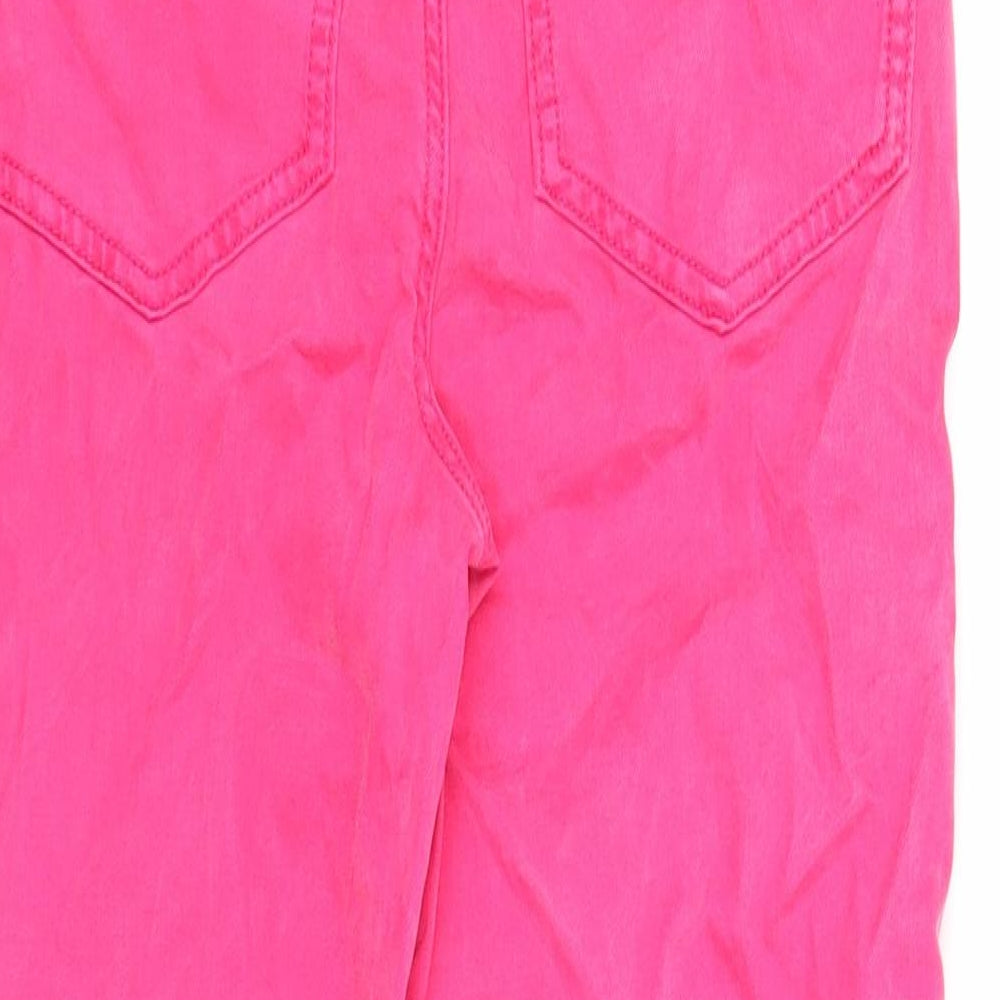 Marks & Spencer Womens Pink Cotton Straight Jeans Size 6 Regular Zip
