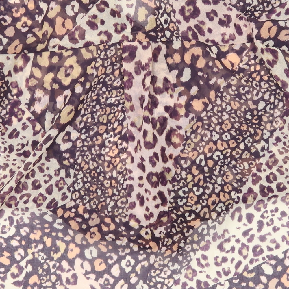 Lipsy Womens Multicoloured Animal Print Polyester Basic Button-Up Size 10 Collared - Leopard print