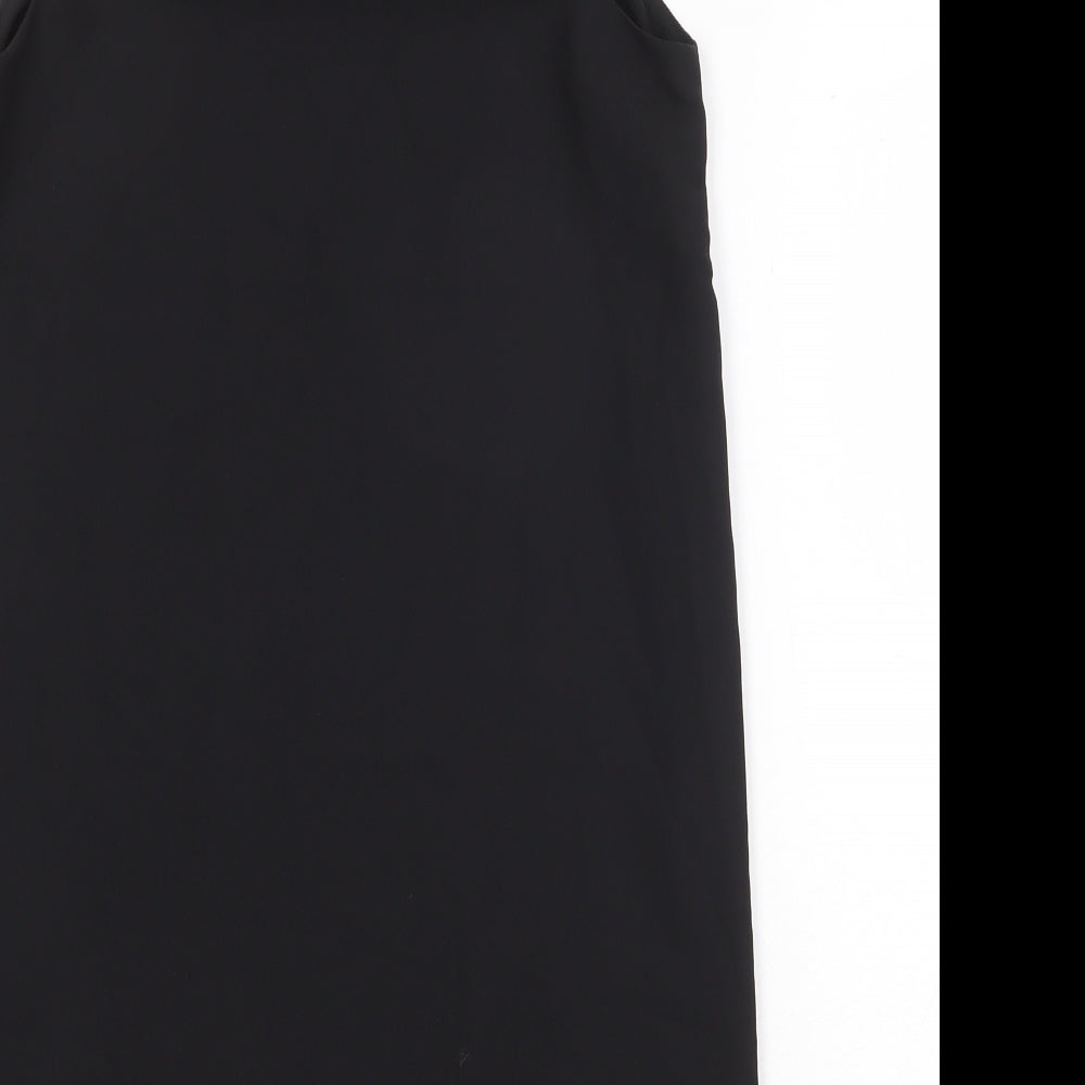 H&M Womens Black Polyester Tank Dress Size 6 Boat Neck Pullover