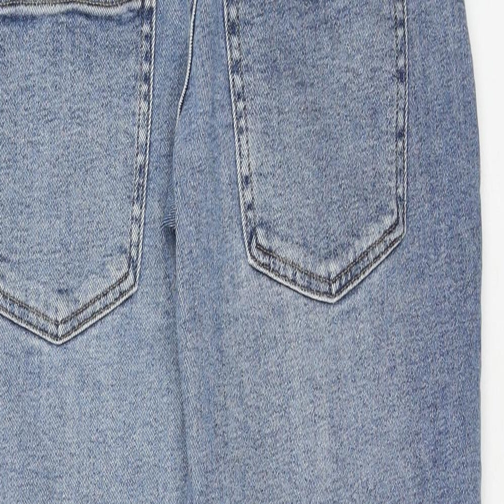 Denim & Co. Womens Blue Cotton Straight Jeans Size 10 Regular Button