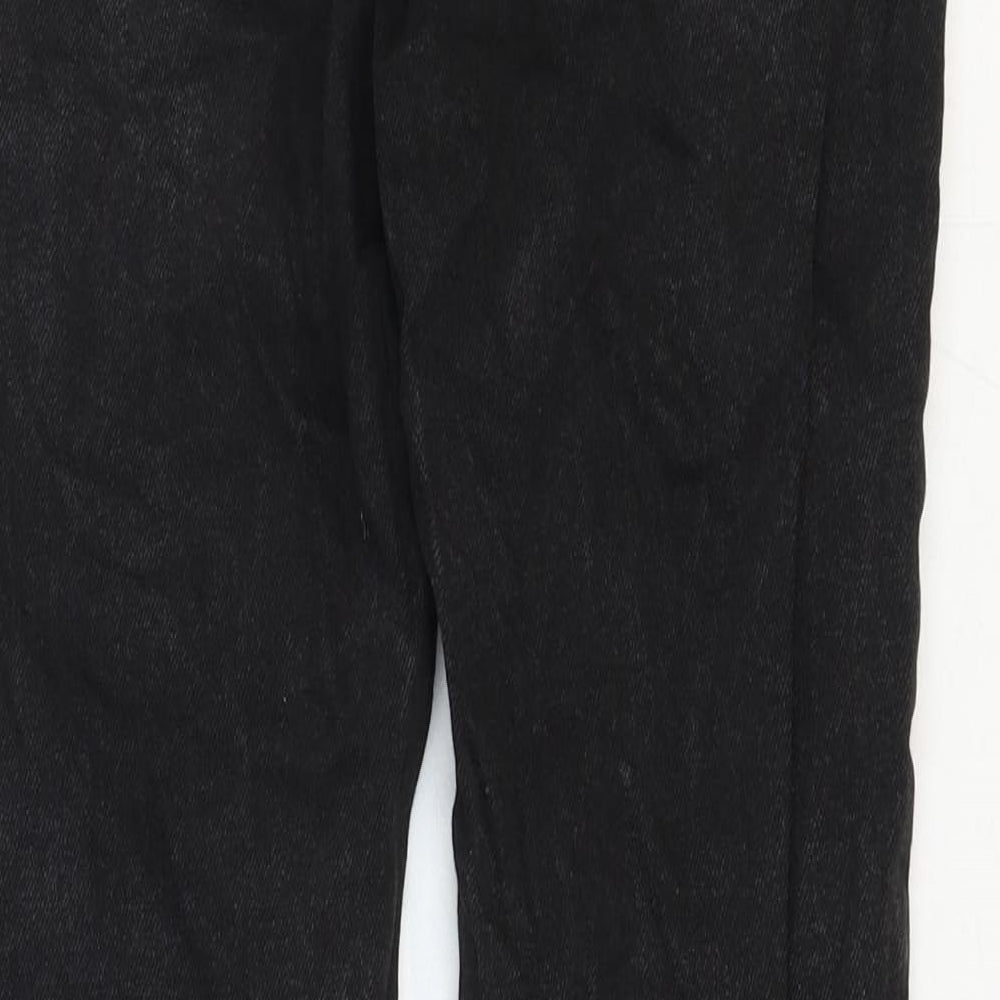 STR Womens Black Cotton Straight Jeans Size 6 Regular Zip