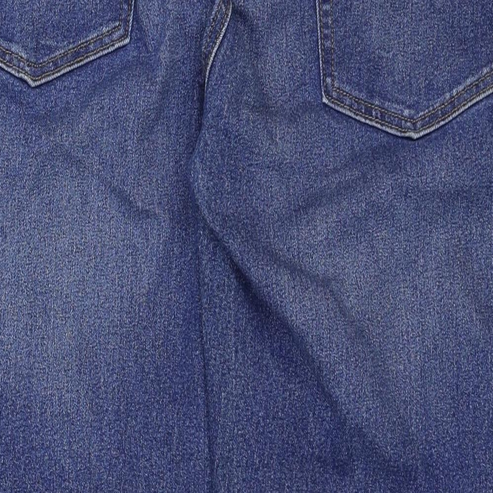 Easy Denim Womens Blue Cotton Straight Jeans Size 40 in Regular Zip