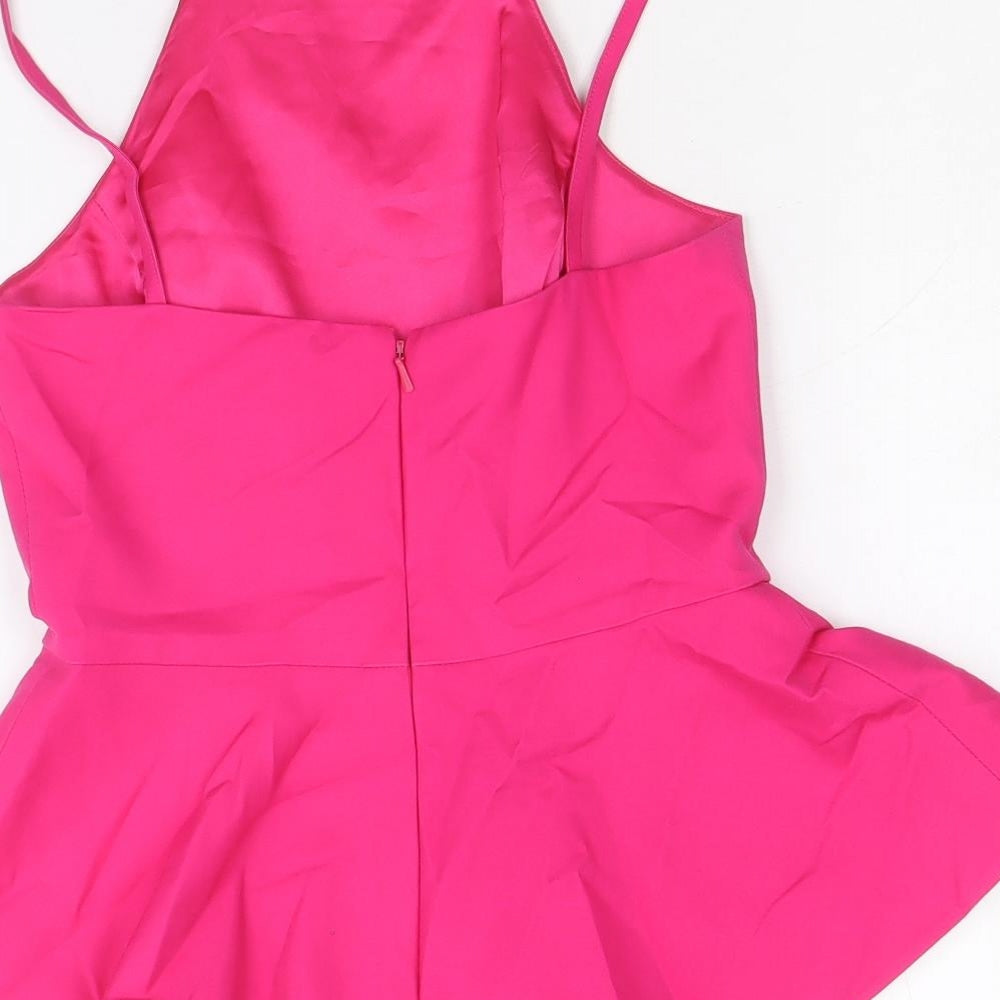 Forever New Womens Pink Modal Basic Tank Size 8 Square Neck - Peplum