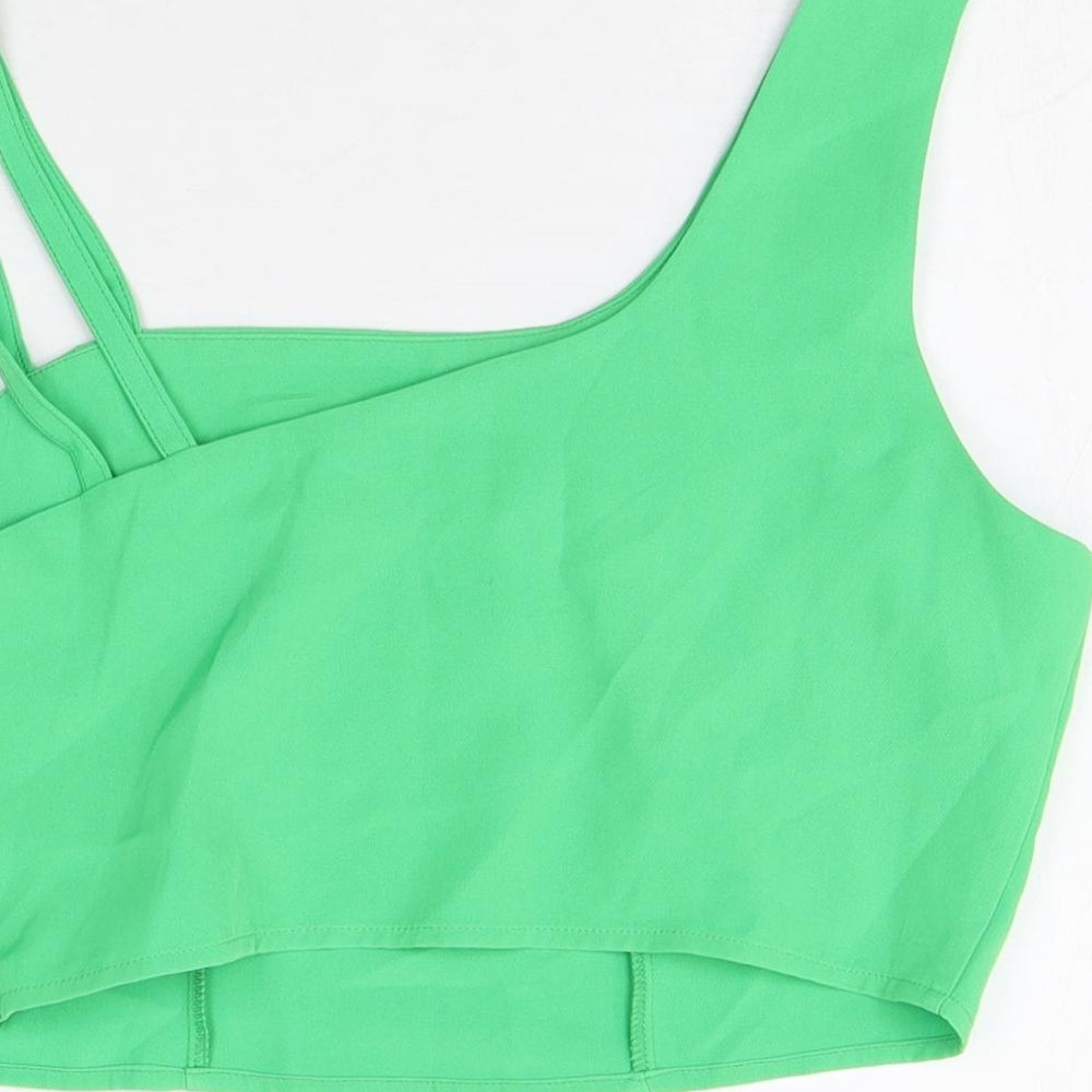 Extro&vert Womens Green Polyester Cropped Tank Size 10 Square Neck