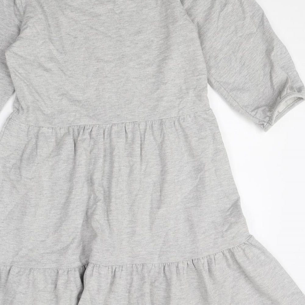 New Look Womens Grey Polyester A-Line Size 10 Round Neck Pullover