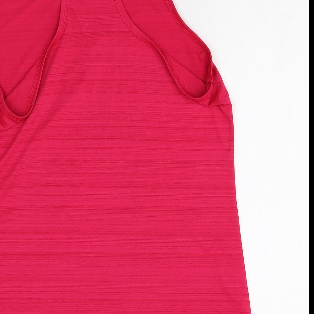 Preworn Womens Pink Polyester Basic Tank Size L Scoop Neck