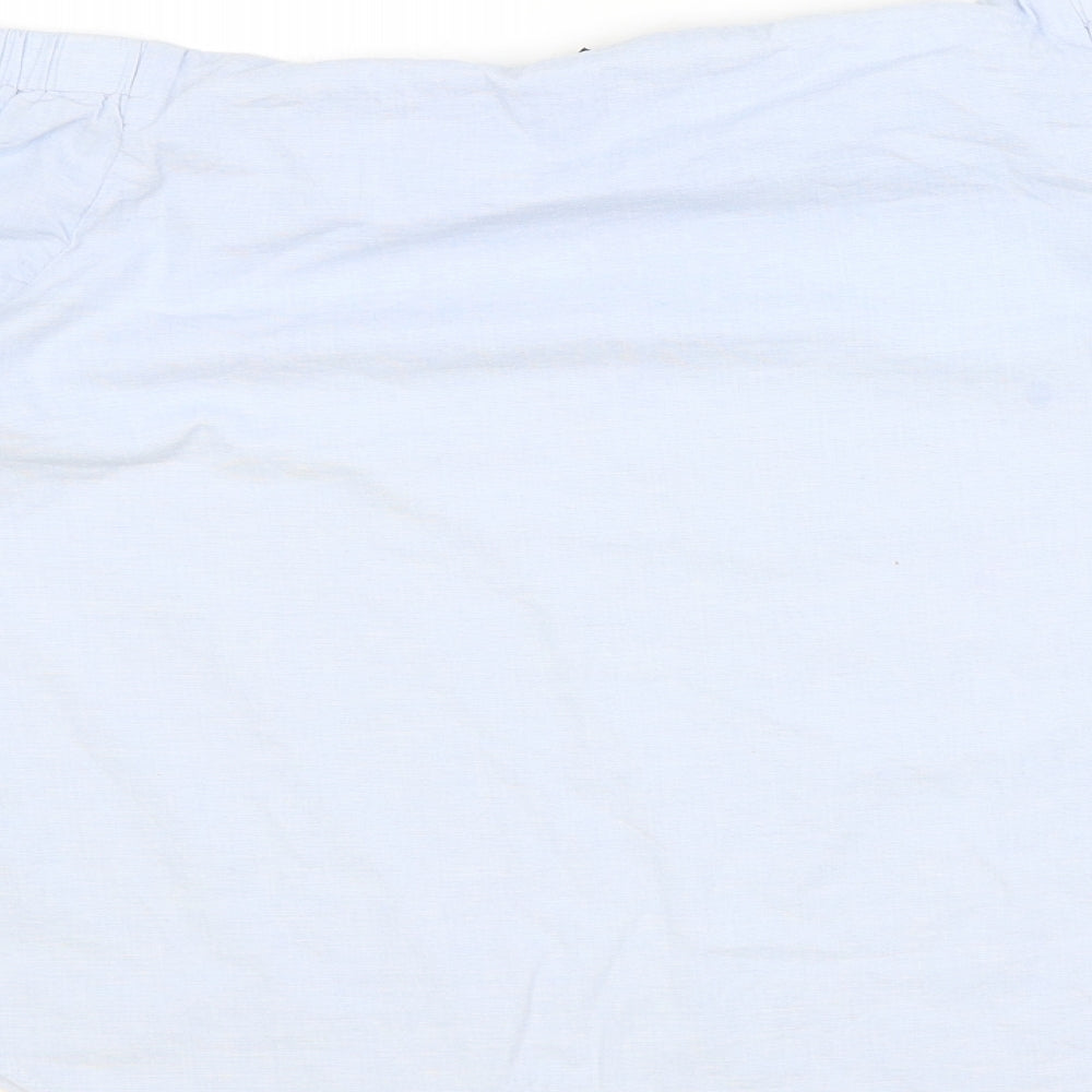 New Look Womens Blue Cotton Basic Blouse Size 8 Off the Shoulder - Bardot