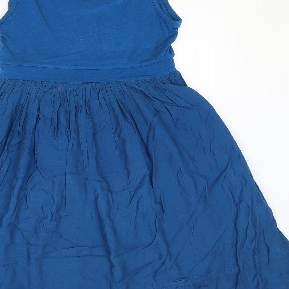 Valerie Bertinelli Womens Blue Viscose Tank Dress Size M Scoop Neck Pullover