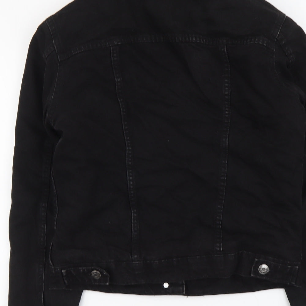 Denim & Co. Womens Black Jacket Size 6 Button
