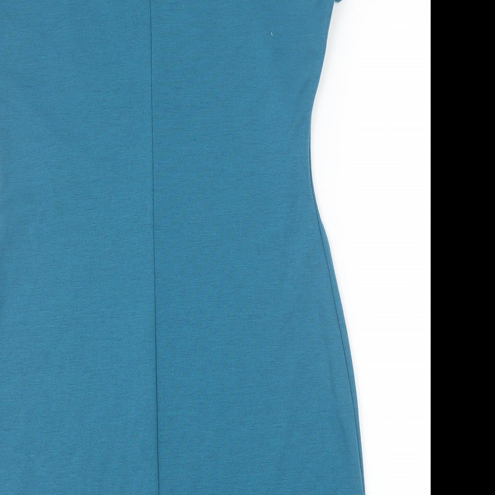 Love Womens Green Viscose Bodycon Size S Square Neck Pullover