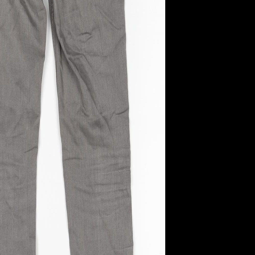 H&M Womens Grey Cotton Skinny Jeans Size 10 Regular Zip