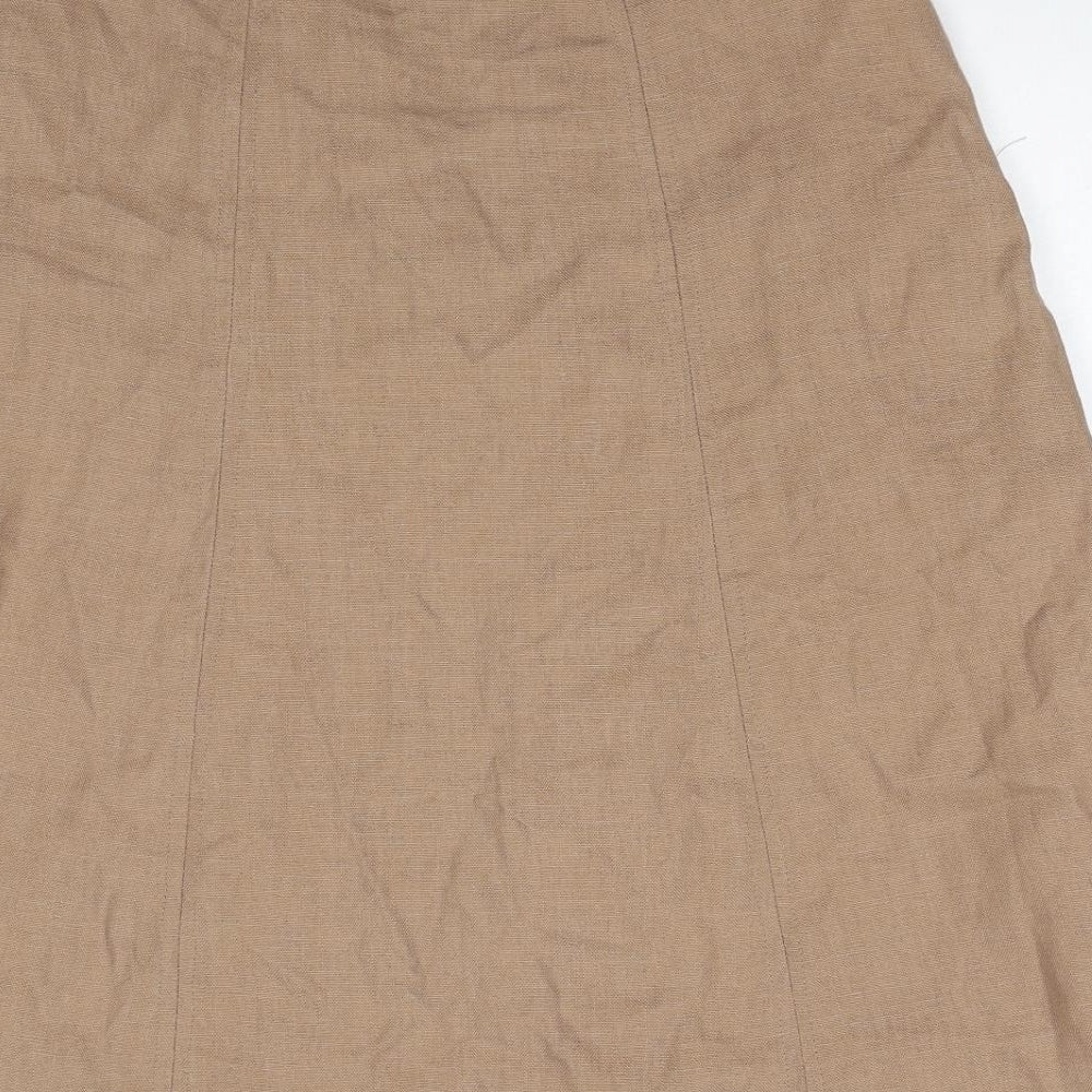 Preworn Womens Brown Polyester Swing Skirt Size 26 in Zip